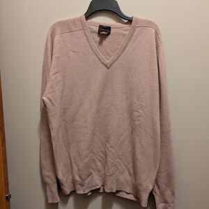 Men's Tan V-Neck Cashmere Sweater (XL)